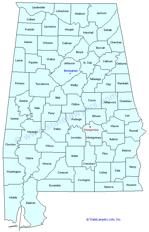 map of alabama with cities. Alabama County Map
